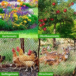 Vogelbeschermingsnet - Tuinnet fruitboomnet - Vogelafweernet zwembadnet - Met kabelbinders grondankers - Scheurvast rekbaar robuust - 8x8 m — thumbnail 3