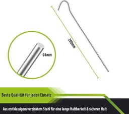 Anti-ROST tentharingen 4 mm - lengte 200 mm - rond profiel - gegalvaniseerd staal - tenten - camping (50) — thumbnail 5