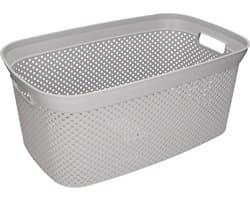 Storage Solutions wasmand - 3x - 35 liter - grijs - 54 x 34 x 23 cm - Kunststof - Draagmand