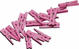 Mini knijpers - roze - 20x stuks - Geboorte meisjes knijpertjes - kaartjes ophangen — thumbnail 1