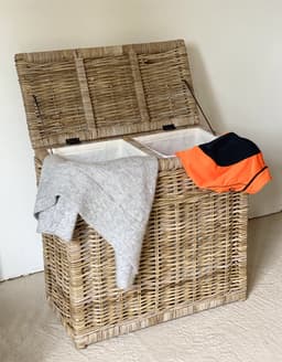 Rieten Wasmand Dubbel - 68x33xH66 cm — thumbnail 2