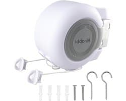 Intrekbare Waslijnen voor Thuis en Outdoor - Dual Heavy Duty Waslijnen - 30M Wit washing line