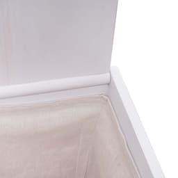 Wasmand MCW-G37, wasverzamelaar wassorteerder wasbox, massief houten shabby-look rieten 61x51x35cm ~ wit — thumbnail 3