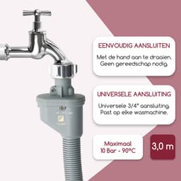Fyveli - Wasmachine slang - 3 meter - 3/4" Universeel - Met Waterslot — thumbnail 2