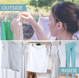 Extra Heavy Duty Staal Core Wassen Touw Lijn - 30 meter - Wasserij Kleding Lijnen - Dikke & Sterke doek waslijn - Tuin Outdoor Waslijndraad met stalen kern — thumbnail 2