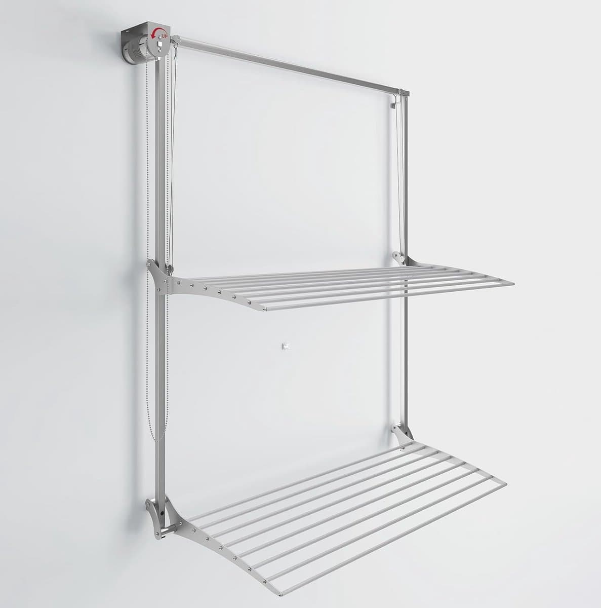 Wanddroogrek Wall Plus - aan de muur gemonteerd - verticaal wasrek - aluminium en staal Wanddroogrek — afbeelding 1