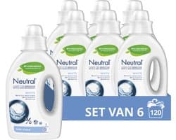 Neutral - Vloeibaar Wasmiddel - Wit - Parfumvrij - 6 flessen - 120 wasbeurten - Voordeelverpakking
