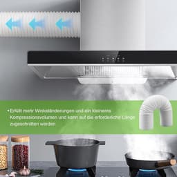 150 mm airconditioningsslang - 2 m lengte - flexibele ventilatieslang - verlenging voor wasdroger en afzuigkap - linksom draaiend — thumbnail 5