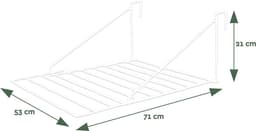BRASQ Droogrek Hangend Wit - 5 meter - Wasdroger voor Deur en Balkon - Wasrek inklapbaar - Wanddroogrek - Ophangbaar droogrek- 53x71x27 cm — thumbnail 2