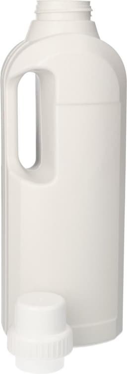 6 x Gerecyclede Ovale Fles 1000ml met Doseerdop & Wasbol- Gerecycled HDPE Kunststof - Onbreekbaar - ca. 70% minder Co2 uitstoot door gerecycled materiaal - 6 stuks — thumbnail 3