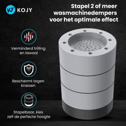 KOJY Wasmachine dempers - Verhoger - Stapelbaar - Grijs - voor wasmachine en wasdroger — thumbnail 5
