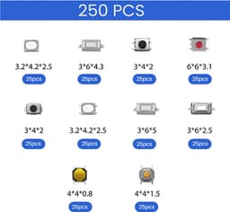Microswitch drukknop assortiment 250 stuks Microschakelaars — thumbnail 2