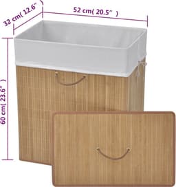 vidaXL - Wasmand - rechthoekig - bamboe - natuurlijk — thumbnail 3
