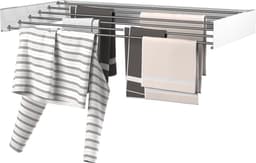 Wasophoogte® Wanddroogrek - Wasrek inklapbaar - Wasrek Hangend - Droogrek inklapbaar - 100cm - 6m drooglengte - inclusief boormal — thumbnail 2