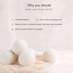 Drogerballen 6 Stuks - Wasbollen - Wasverzachter - Zero waste Dryerballs - Duurzaam - Herbruikbare Droogballen - Wit & Grijs - Energie besparen — thumbnail 5