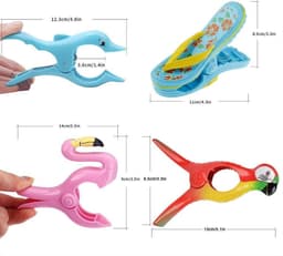 Strandlaken clips - 4 stuks plastic haringen voor strandlaken - winddichte wasknijpers - dubbele dikte - Nieuwigheid dekbedclips - ligbedden, ligstoelen, zwembadstoelen - waslijn — thumbnail 5