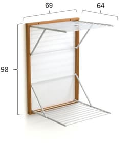 Arredamenti Italia Koral Ciliegio - Houten Handdoekrek - Inklapbaar Wanddroogrek - 13m Drooglengte — thumbnail 4