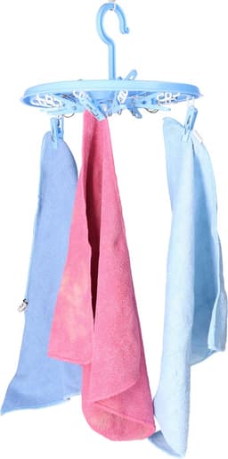 DID Droogcarrousel/droogmolen - 2x - blauw - met 12 knijpers - 26,5 cm — thumbnail 2