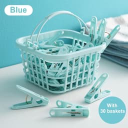 Wasknijpers - Kledingclips - Kleding Drogen - Winddichte Grip - 30 Stuks - Blauw — thumbnail 2