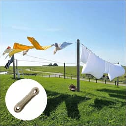 Waslijn met stalen kern - Wasrek touw - Kleding drogen - Robuuste kunststof met PVC - 50 meter - Wit — thumbnail 2