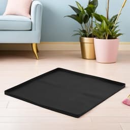Siliconen Mat - Lekmat Apparaat - Apparaten Beschermen - Opstaande Rand - 50x50x2CM - Zwart — thumbnail 2