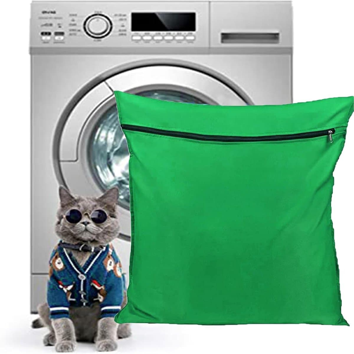 Honden- en kattenwaszak voor huisdierbedekking, voorkomt verstopping van de wasmachine, ideaal voor dekens en kussens — afbeelding 1