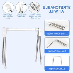 Vouwbaar Kleding Droogrek voor Thuis en Reizen - Ideaal voor Camping, Buiten en Wasgoed - 13-28 Inch Verstelbaar en Compact — thumbnail 2