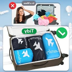 Set van 4 Vouwbare Waszakken voor Reizen, 2 Grote en 2 Kleine, Ideaal voor Camping, Thuis en Studentenhuis — thumbnail 3