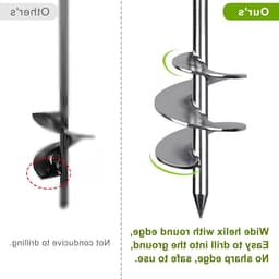 Grondanker 46 cm voor zware lasten, ideaal voor tenten, trampolines en schommels - stevige spiraalanker met oog voor optimale bevestiging tijdens stormachtige omstandigheden — thumbnail 3