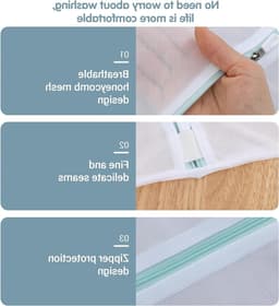 Grote Waszakken van 60 x 80 cm voor Wassen van Kleding, Bedlinnen en Handdoeken - 2 Stuks met Rits — thumbnail 2