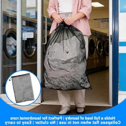 Grote Wasnetzakken met Koord - Set van 2, 70x90cm, Ideaal voor Kleding, Beddengoed en Speelgoed — thumbnail 5
