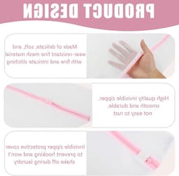 Witte waszakken set van 4, polyester wasnet voor wasmachine in maten S, M, L, XL, beschermt delicate kleding en voorkomt slijtage — thumbnail 4