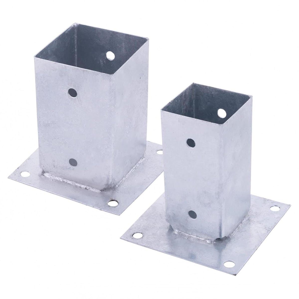 Bodemhulzen Vierkante Palen - Paalhouders Grondankers - Tuinprojecten Bevestigen - Gegalvaniseerd Staal - 7x7 en 9x9 cm - Zilver — afbeelding 1