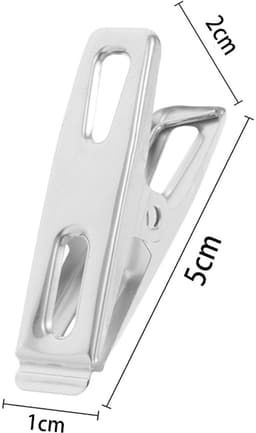 10 stuks - Wasknijpers van roestvrij staal - Platte wasknijpers - Platte vouwers - Heavy Duty Laundry Clips - metalen wasknijpers - kledingclips - Geschikt voor gebruik buitenshuis, thuis, in de keuken, op reis en op kantoor — thumbnail 2