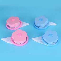 Vierdelige Waszak voor het Verwijderen van Dierenharen - Filter Mesh Bag voor de Wasmachine in Blauw en Roze — thumbnail 3