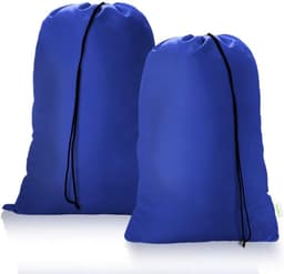 Grote Vouwbare Waszakken met Trekkoord 60x80cm - 2 Stuks - Stevige Opbergzak voor Kleding, Speelgoed en Vuile Was in Huis, Studentenhuis of Camping — thumbnail 1