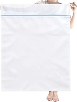 Grote Waszakken 90 x 110 cm - Mesh Waszakken met Rits voor Kleding, Bedlinnen en Reizen - Ideaal voor Jassen, Dekens en Kussenslopen — thumbnail 1
