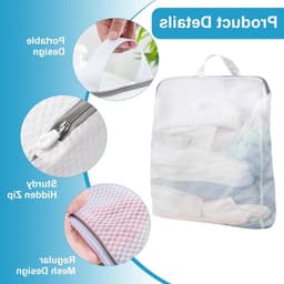 Set van 4 Grote Wasnetten voor de Wasmachine 50 x 60 cm - Herbruikbare Waszakken met Handvatten en Rits voor Ondergoed, Bh's, Truien en Sjaals — thumbnail 4
