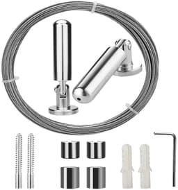 Duurzame RVS Kledinglijn Set met Installatiehardware, Geschikt voor Wasgoed, Douchegordijnen en Fotoweergave Binnen en Buiten — thumbnail 1