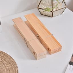 Houten wasknijpers - Handdoekhouders clips - Ruimte organiseren - Slijtvast materiaal - 30 cm - Houtkleur — thumbnail 2