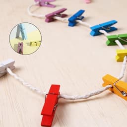 Houten Klemmen - Kleine Knijpers - Decoratie Ophangen - Milieuvriendelijk Materiaal - 50 Stuks - Kleurrijk — thumbnail 5