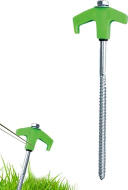 Grondanker Schroefharingen - Tentharingen Robuust - Tent Opbouwen - Licht in Donker - 20 cm - Groen — thumbnail 1