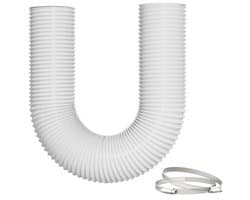 PromoHome PVC Afzuigslang 100mm, 3m Flexibele Ventilatieslang met 2 RVS Slangklemmen - Aluminium/PVC 5-laags, Geluidsisolerend, voor Mobiele Airco, Droger en Ventilatie