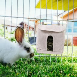 Voedertas Kleine Dieren - Hooizak Dispenser - Voorkom Hooiverspilling - Met Ophanghaken - Maat L - Meerkleurig — thumbnail 2
