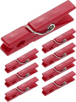 Kleine Wasknijpers - Mini Clips - Foto's Ophangen - Stevige Grip - 100 Stuks - Rood — thumbnail 1