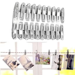 Dailygoods- Kledingpinnen 20 Stuks - Roestvrij Staal - Hitte- en Vorstbestendig - Duurzaam - Sterk Draagvermogen - 4.8cm x 1cm x 2cm - Wasknijpers — thumbnail 3
