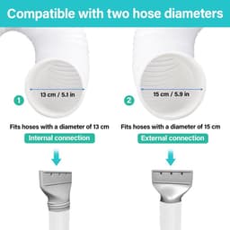 Platte Afvoerslang Adapter | 130mm/150mm Slangaansluiting | Raamdoorvoer Voor Mobiele Airco En Droger | Geschikt Voor Dakraam En Standaard Raam | Sterke Aansluiting Luchtdicht | Voorkomt Terugstroom Van Afvoerlucht | Eenvoudig Te Monteren| Cyslmuk® — thumbnail 3
