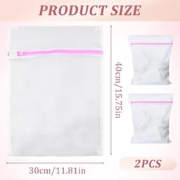 Dailygoods- Wasmachine Zakken 30 x 40 cm - Wasnet - Waszakken voor Wasgoed - Set van 2 - Antislip Rits - Schokbestendig Materiaal - Waszak — thumbnail 4
