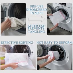 Dailygoods- Waszak Groot - Waszak Schoenen - Waszak Beha - Waszakken voor Wasgoed - Wasnet - 3 Stuks 30x40/40x50/50x60 cm — thumbnail 3