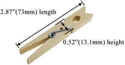 Houten wasknijpers - Grote klemmen - Kleding drogen - Stevige veren - 24 stuks - Houtkleur — thumbnail 2